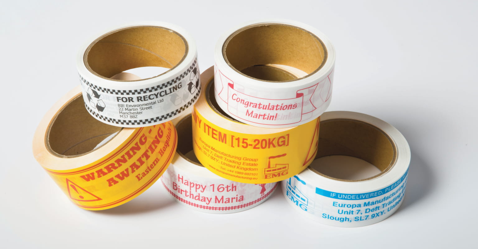 Various adhesive rolls printed on the Brother Tape Creator Pro 