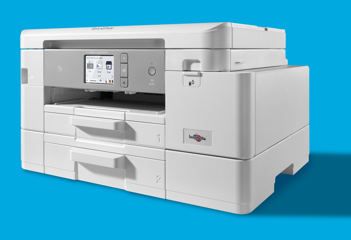 MFC-J4540DW spausdintuvas iš arti su šešėliu dešinėje
