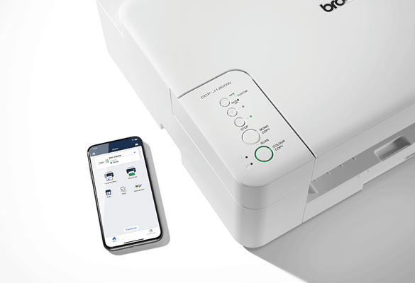 Mobile Connect app next to DCP-J1200W