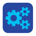 Blue gears icon