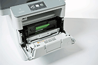 Close up of 3 in 1 printers with paper tray pulled out