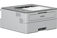 Imprimantă laser mono Brother HLB2080DW cu pagină imprimată