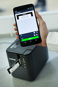 Brother PT-P900W label printer with iPrint&Label label printing app