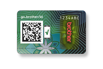 Holografiske sikkerhetsetikett på en eske med original Brother toner