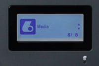 LCD display showing media configuration icon