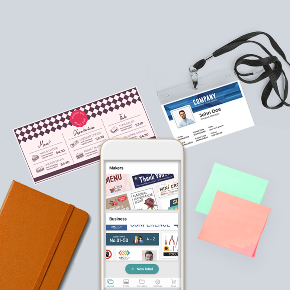 Colour labels designed by the VC-500W app