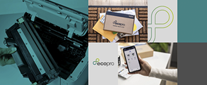 Tiled images displaying a Brother printer, the EcoPro logo, and supplies