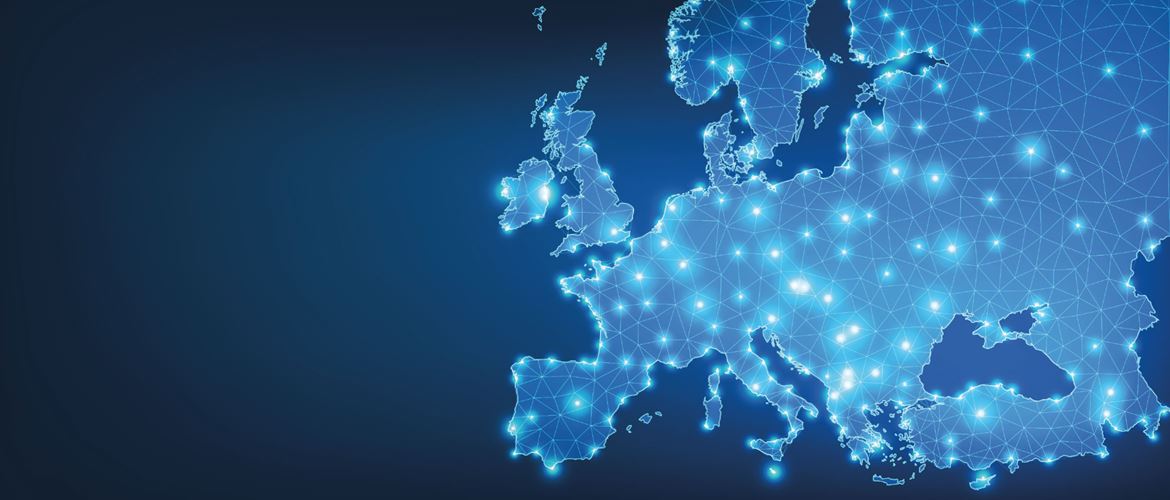 Carte de l'Europe avec les réseaux européens