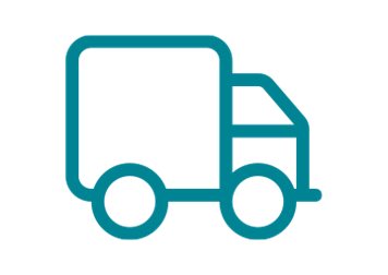 Icône de camion de livraison bleu canard
