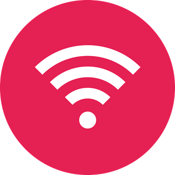 Symbole Wifi blanc sur fond rose