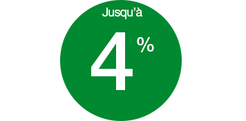 Jusqu'à 4%