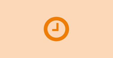 Icône d'horloge orange sur fond orange clair