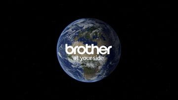 Le logo brother avec derrière un photo de la terre
