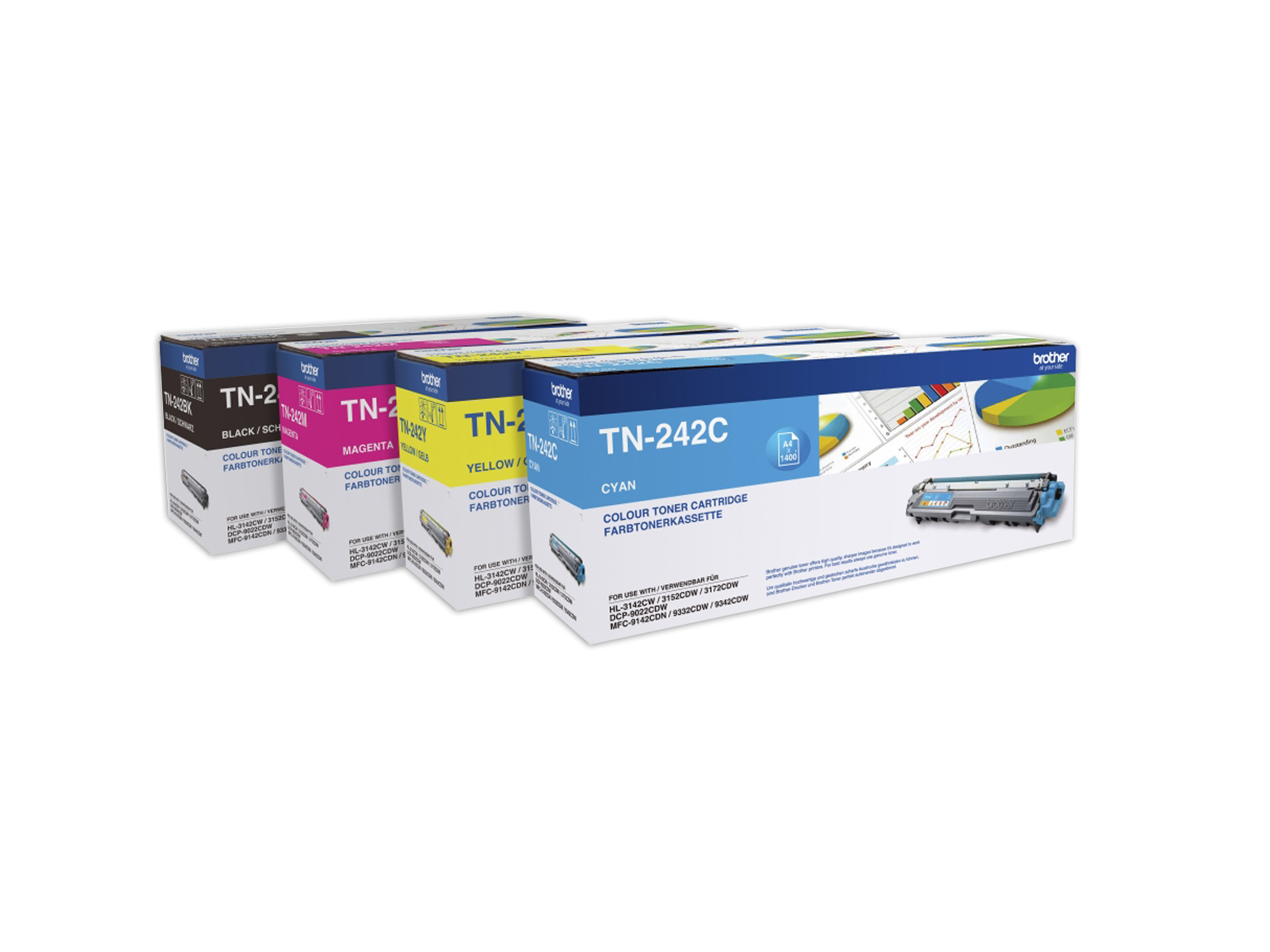 CMYK Brother Toner Cartridges