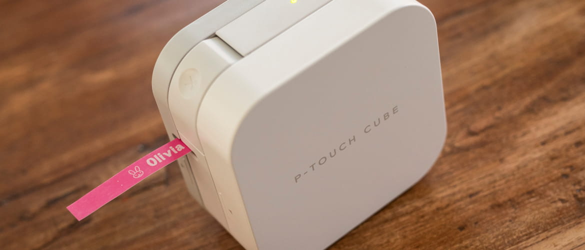 P-touch CUBE  stampa etichetta rosa