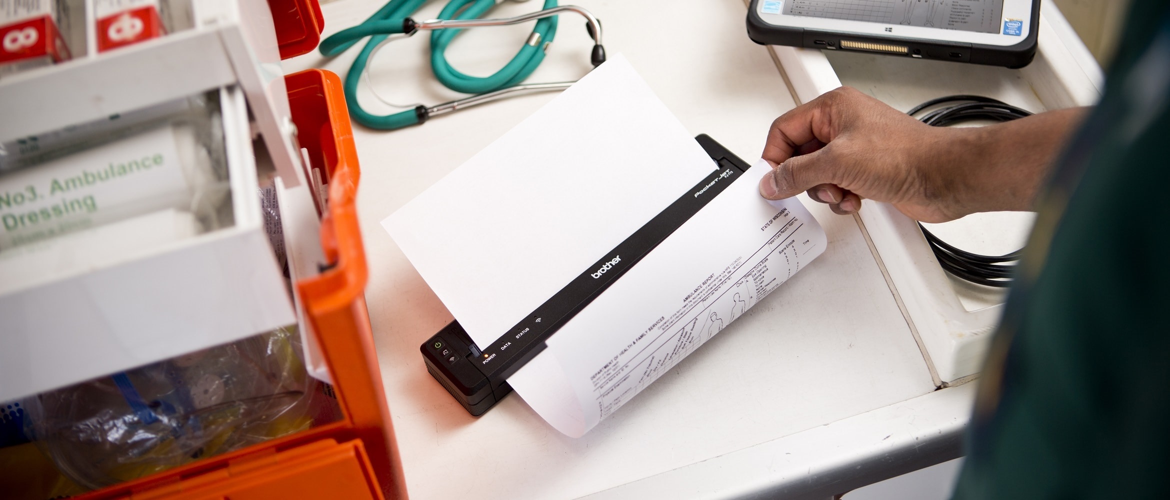 Foglio A4 stampato con stampante portatile Brothe PJ7000
