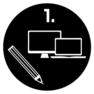 Logo con matita, pc e laptop