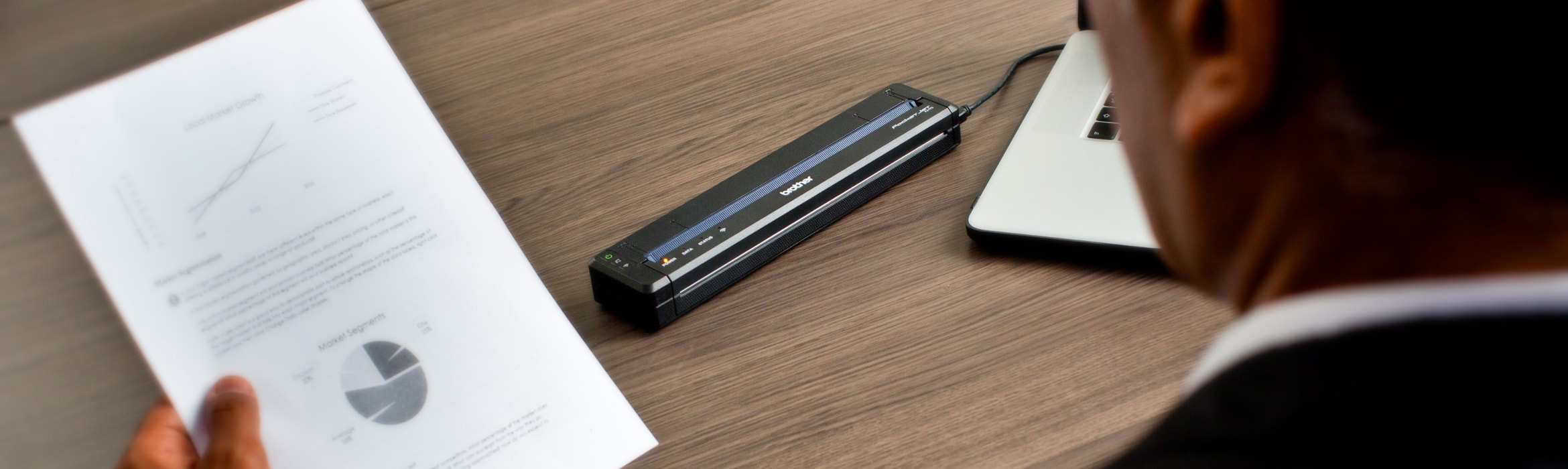 Documento stampato con stampante portatile A4 Brother PJ