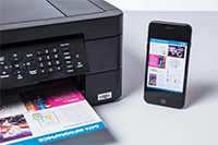 Stampa da smartphone con stampante multifunzione inkjet compatta Brother MFC-J491DW