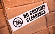 labelling for stocking, "no customs clearance"