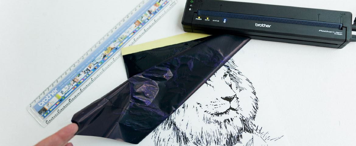 Stencil con leone stampato stampante portatile Brother gamma PJ-700