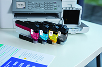 MFCJ4340DWE with ink cartridges in front 