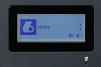 LCD display showing media configuration icon