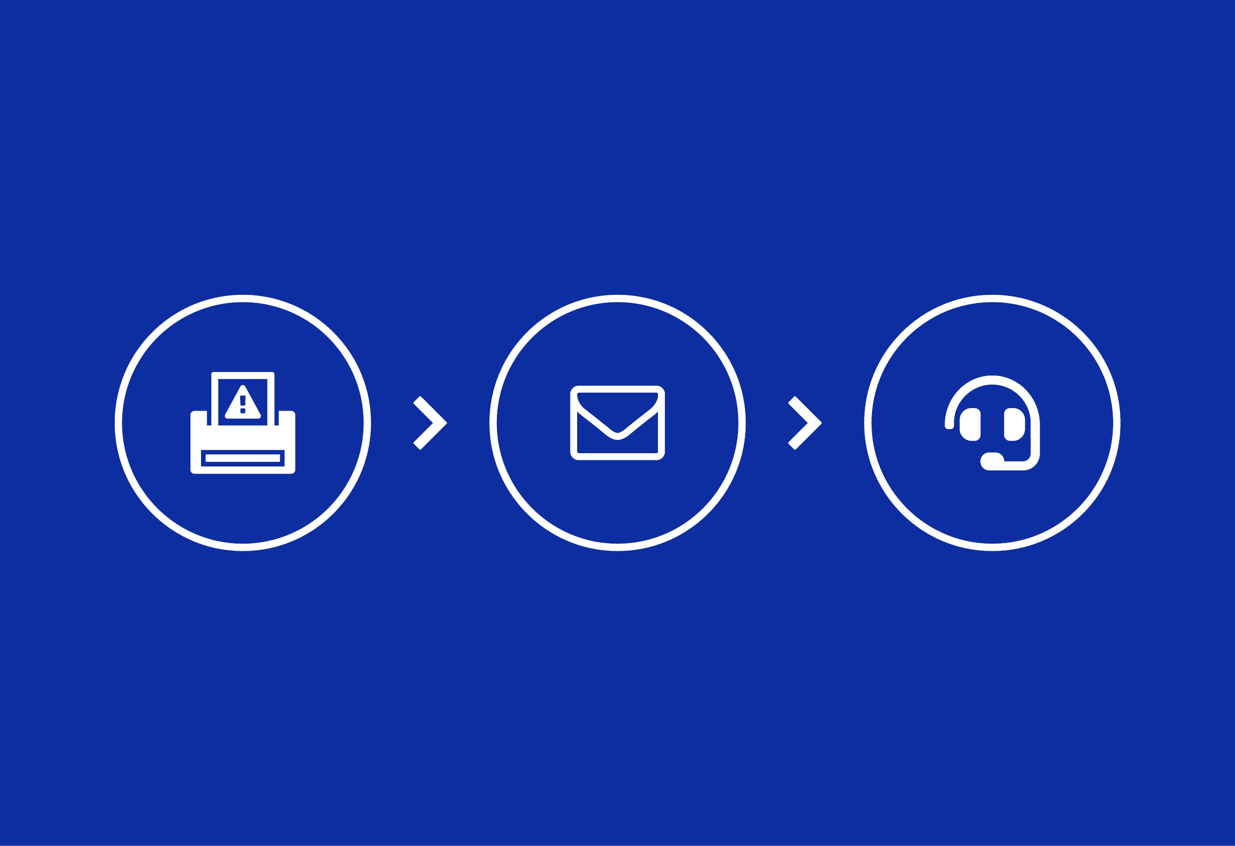 Printer icon email icon spanner icon