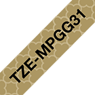 Brother TZe-MPGG31merketape sort på gullmønster, 12 mm