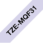 Brother TZeMQF31 merketape – sort på pastell lilla, 12 mm bred