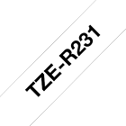Brother TZeR231 silkebånd - sort på hvitt, 12 mm bred