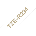 Brother TZER234 gull på hvitt silkebånd, 12 mm bred