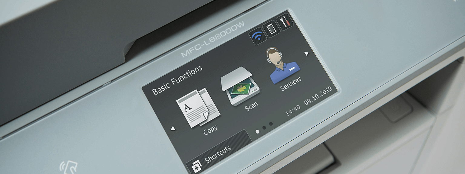 Custom Solutions Screen on Brother Printer