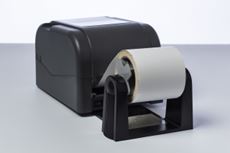 Brother PA-RH-001 external roll holder installed on a TD-4T series label printer