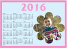 A full 2016 calendar with a smiling child on it