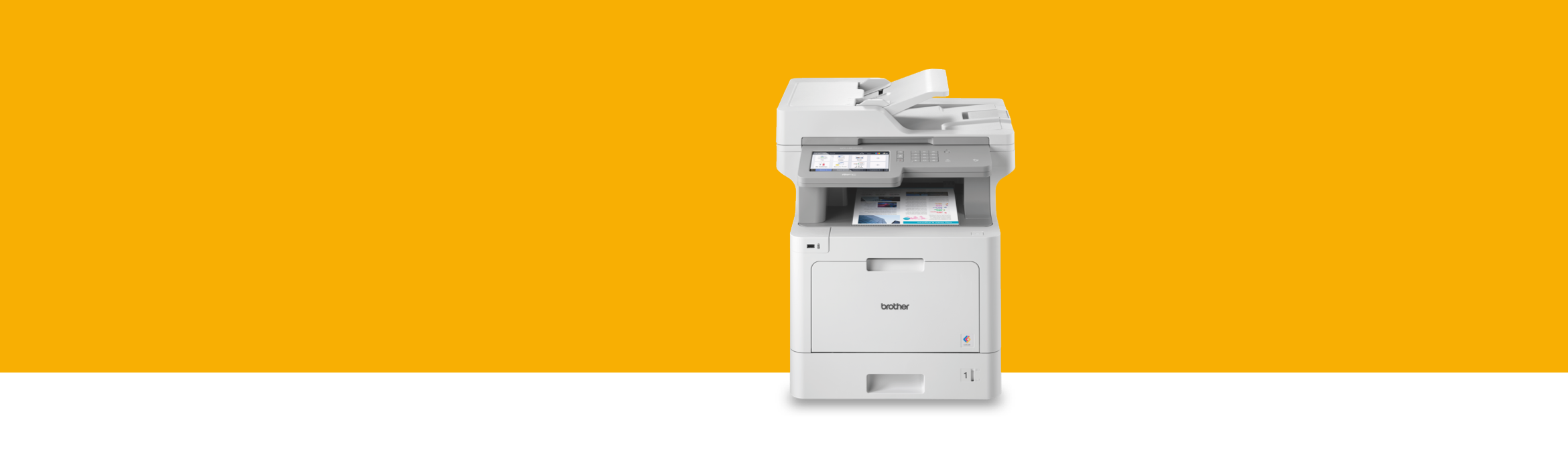 Printer on orange background