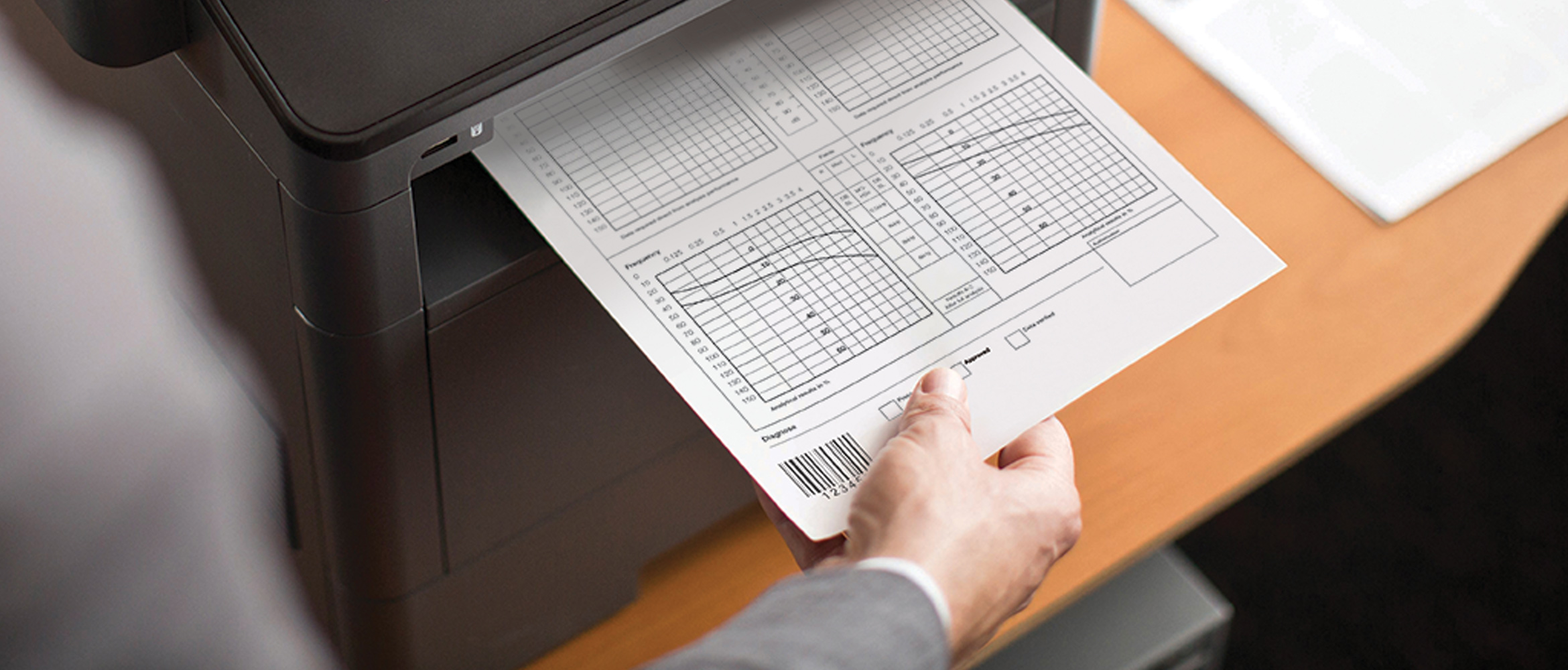 Document being printed wth barcode on it