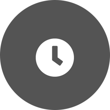 White clock on a grey circle background