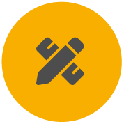 Icon for Pro-Tape showing  a pencil and a ruler to indicate designed for professionals