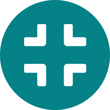 White compress icon in teal circle