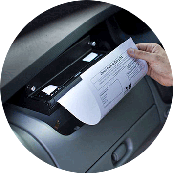 Brother PJ-7 printer printing A4 output in a vehicle mount