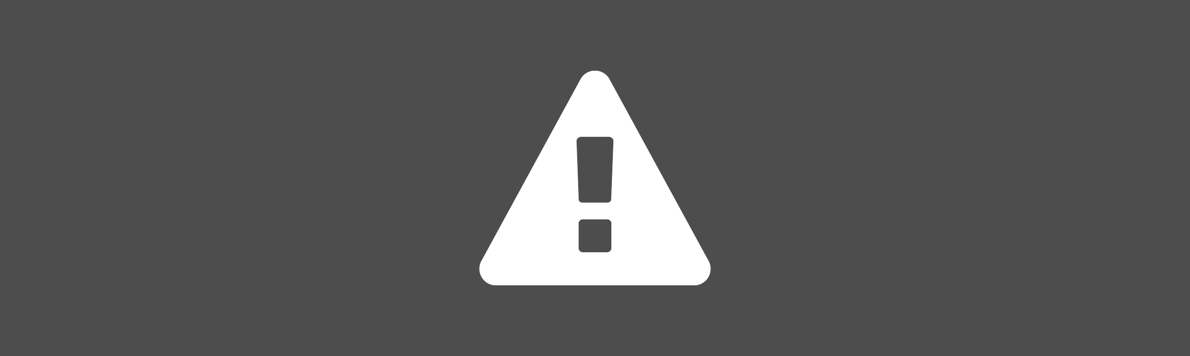 white hazard warning sign icon against an grey background