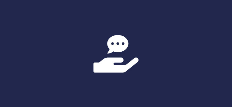 Font awesome hand and speech icon