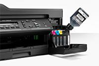 Black ink bottle pouring into DCP-T820DW