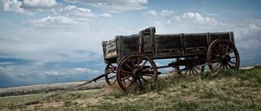 old cart on a hillside