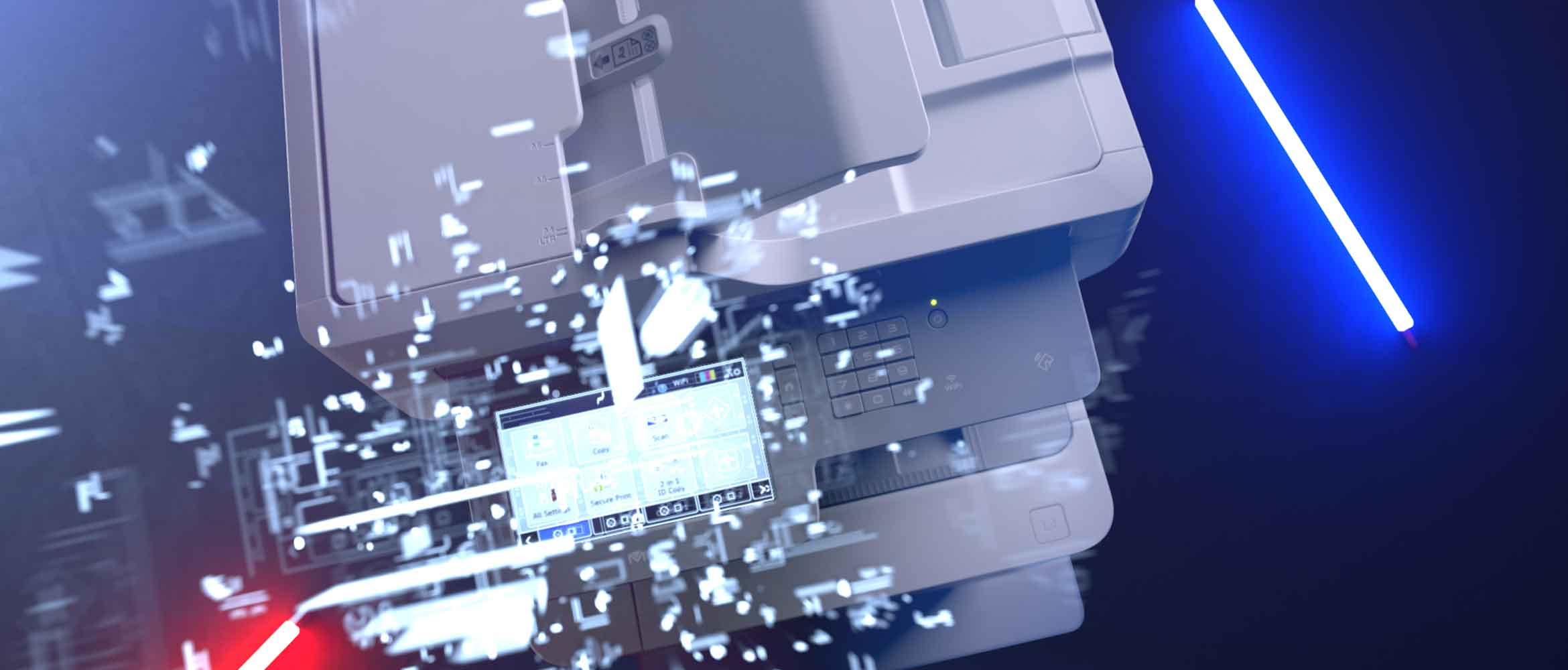 Brother printer with a focus on the user interface
