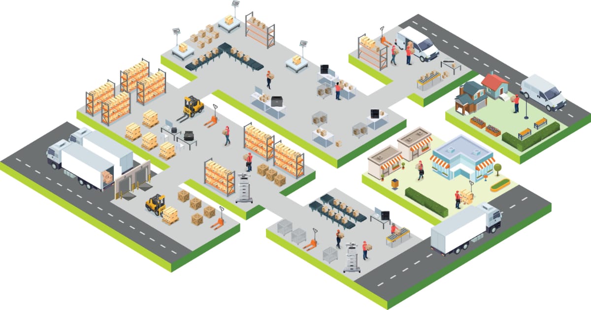 Illustration of transportation logistics solutions