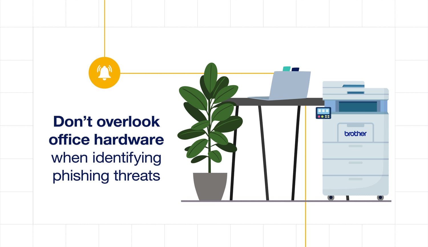 Illustration depicting why you shouldn't overlook office hardware when identifying phishing threats