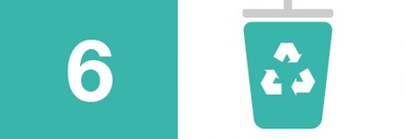 Blog image icon and number for 10 ways to help the environment: 6) Recycle your old or broken printer