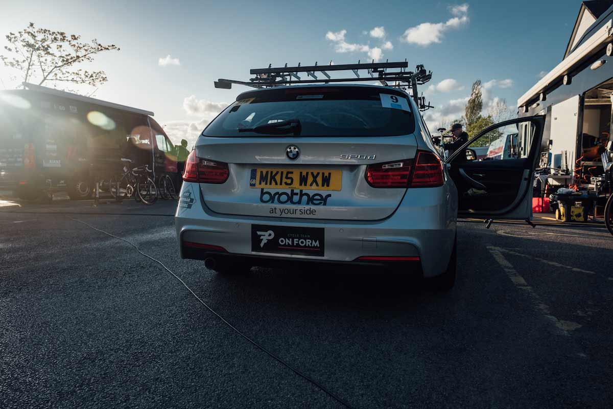 Cycling Team OnForm's Brother branded car